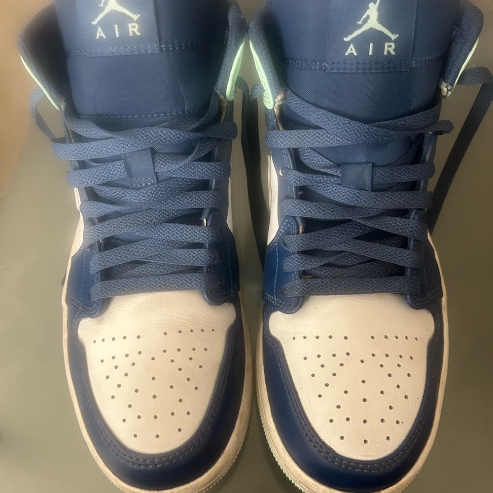 Nike Air Blue and White High-Top Sneakers